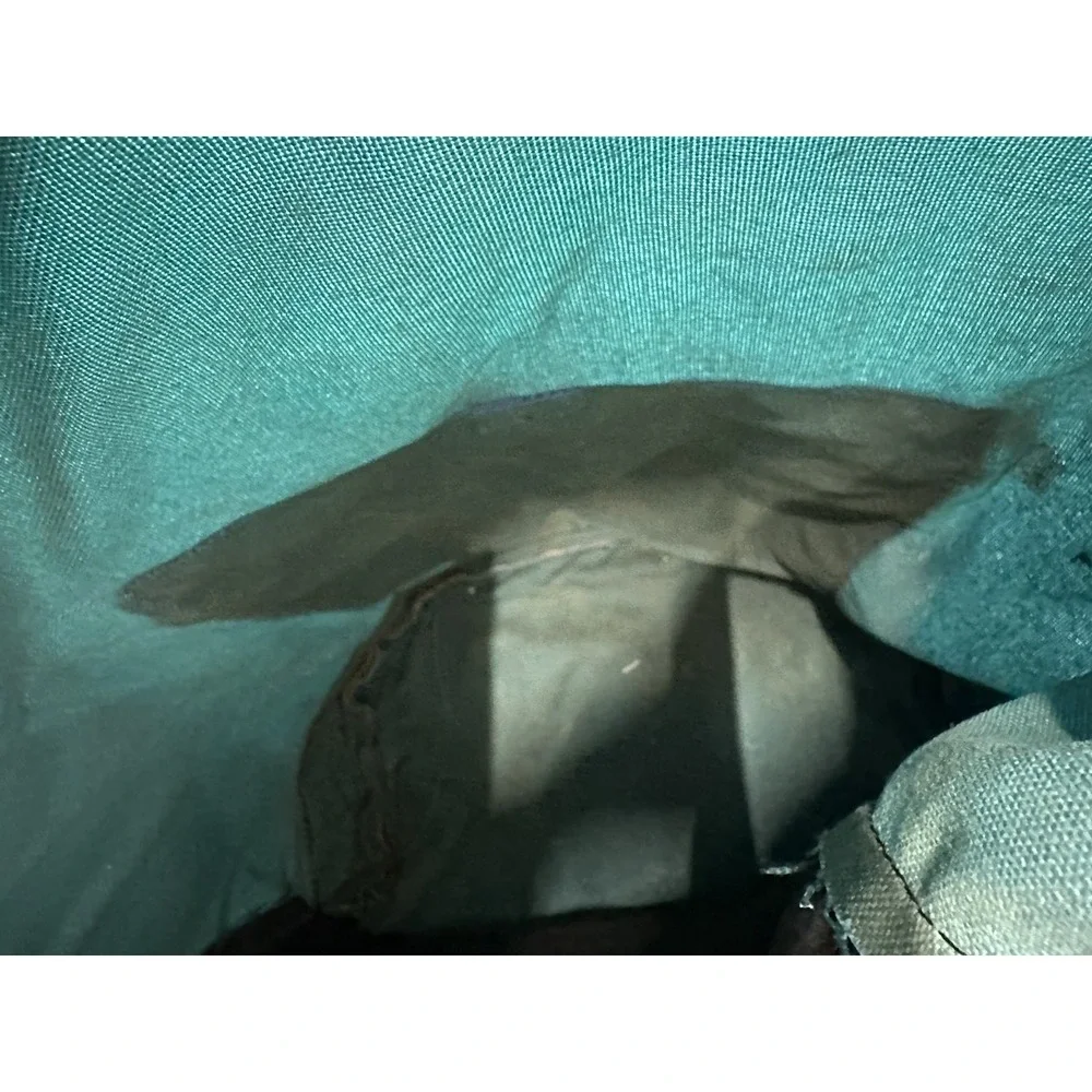 EASTPAK Blue‎ Teal Leather Flip Top Flap Cinch Leather Bottom USA